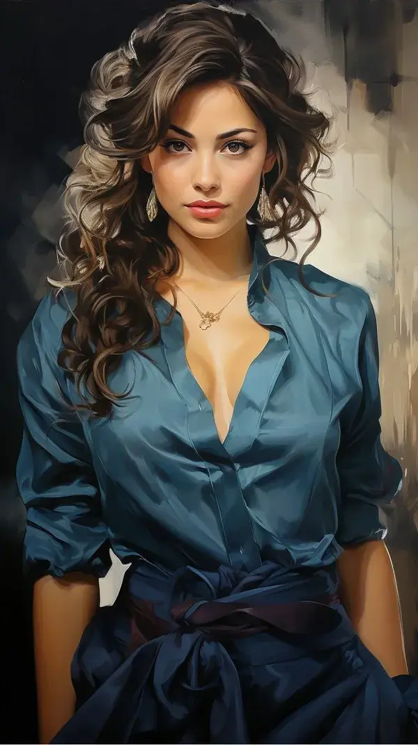 Sexy woman in blue dress _Next Gen Art