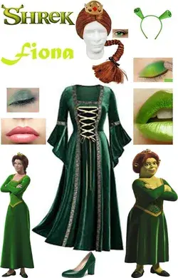 SHREK Princess Fiona Cosplay Clothing, Footwear and Accessories