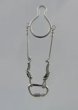 Climbing Rope Tie Chain & Carabiner - Sterling - Rock Climbing Jewelry