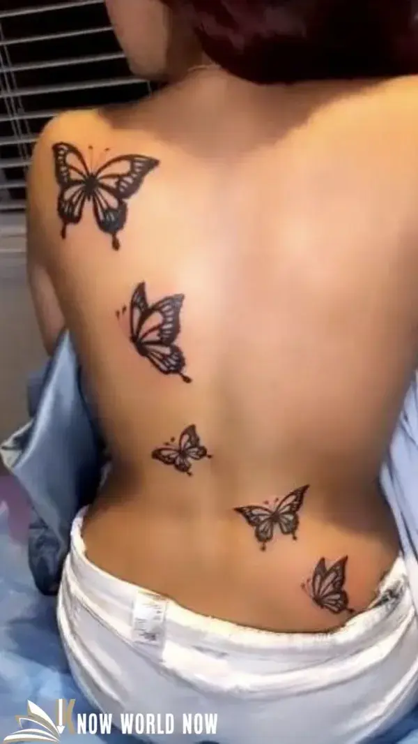 Butterfly hip tattoo