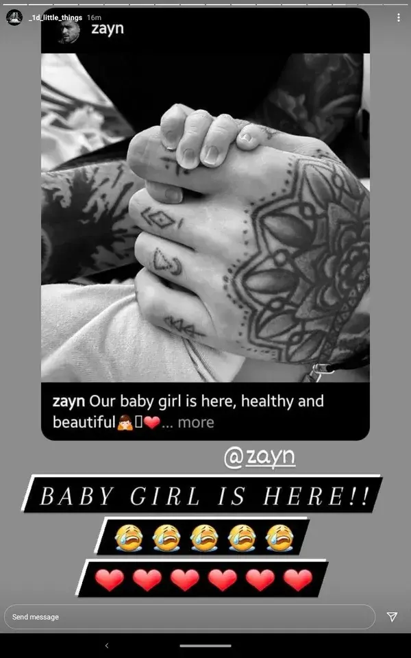 Zayn and Gigi's baby girl took birth on 24 September 2020❣️😍