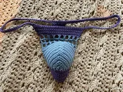 Crochet mesh thong