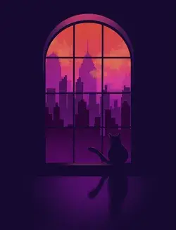 Window with Skyline 🐈