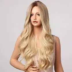 NWT Women&apos;s 20&quot; Body Wavy Hair Wig Natural Blond Synthetic