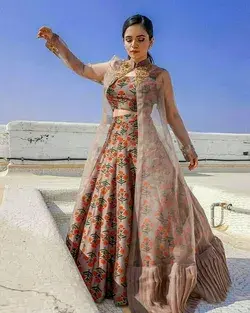 Latest Designer Dress With Net Shrug Designs 2019