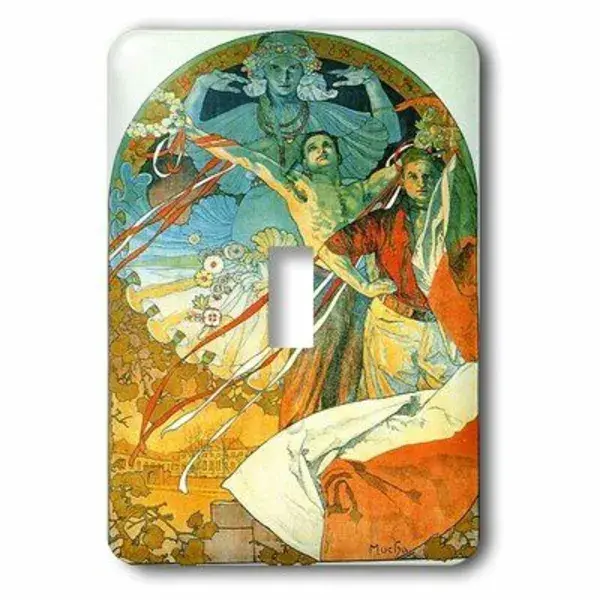 3dRose Muchas Eighth Sokol Art 1-Gang Toggle Light Switch Wall Plate