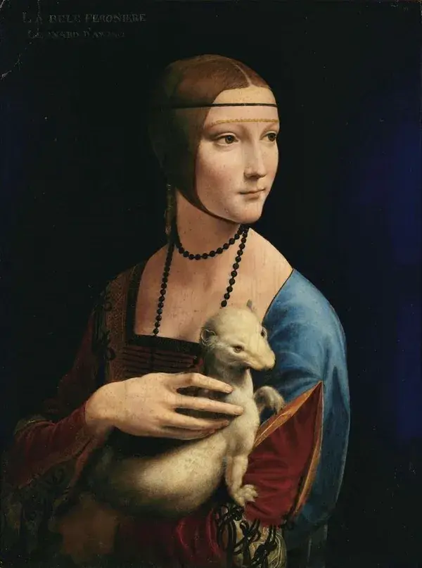 ca.1489-91- “Lady with an Ermine” (Cecilia Gallerani), Leonardo da Vinci (Italian, Vinci, 1452–1519)