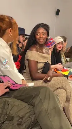 front row at ganni fashion show (tiktok: fameflaire)