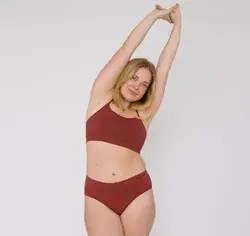 Organic Basics-Burgundy Petite Sport Bra