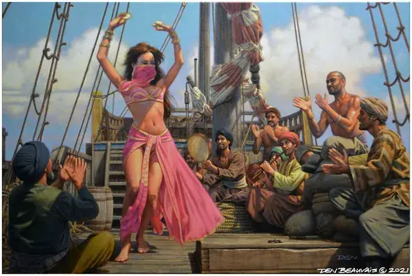 "Belly Dancer - the Golden Voyage of Sinbad" Artist Den Beauvais.