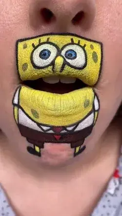 Spongebob cartoon lip sync make up + lip art