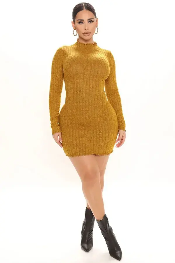 Daytime Dreamer Mini Dress - Mustard