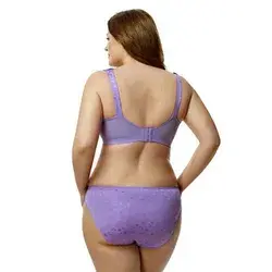 Elila Jacquard Softcup Full Coverage Bra, M , Purple