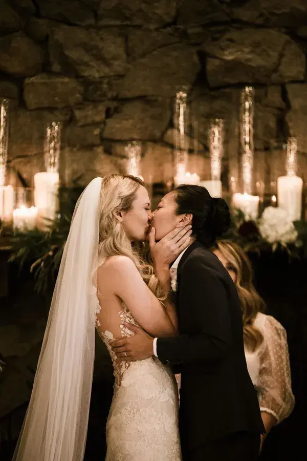 Alternative Candle and Greenery Wedding Arbor