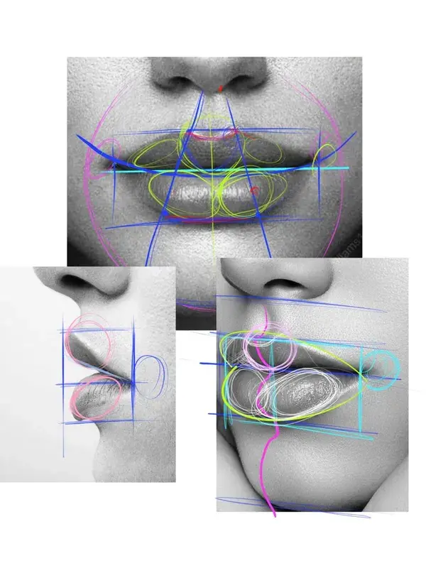 Схема рисования губ