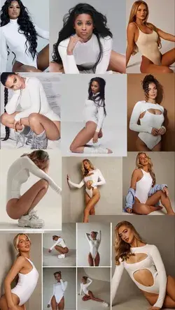 White Bodysuit//Unitard photoshoot inspiration