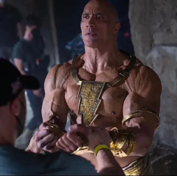 Dwayne Johnson bts of Black Adam