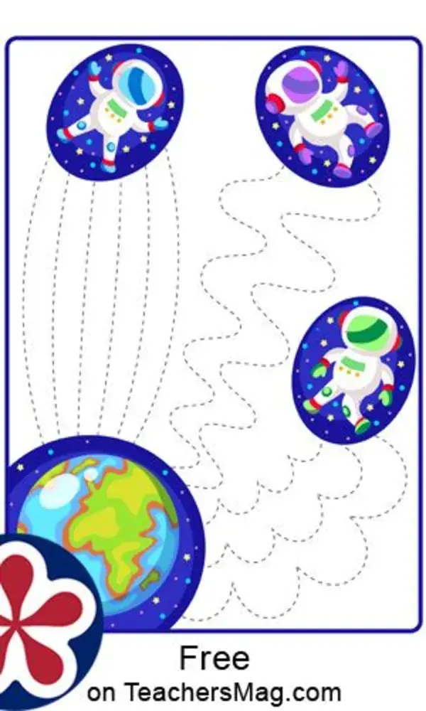 Outer Space-Themed Tracing Worksheets for Kids 