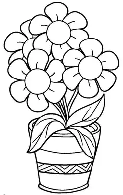 Flower coloring book page