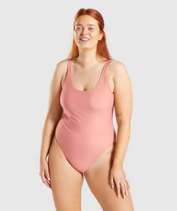 Gymshark Open Back Swimsuit - Light Pink