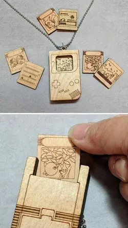 laser cut wood gameboy