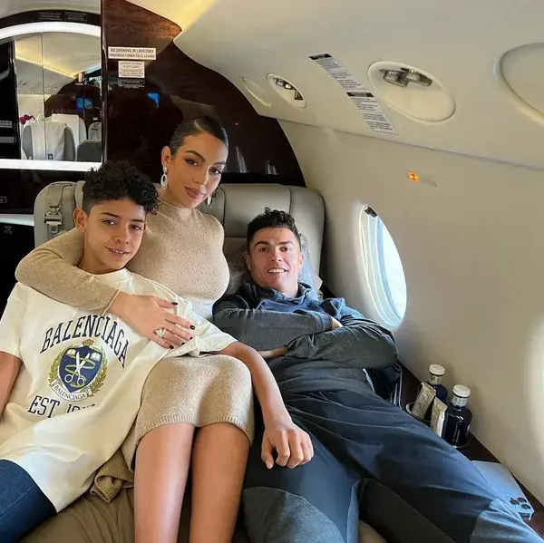 Cristiano Ronaldo × Georgina on Plane Wallpaper HD