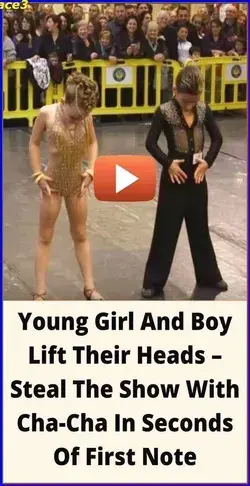 Young girl and boy lift their heads - steal the show with cha-cha in seconds of first note