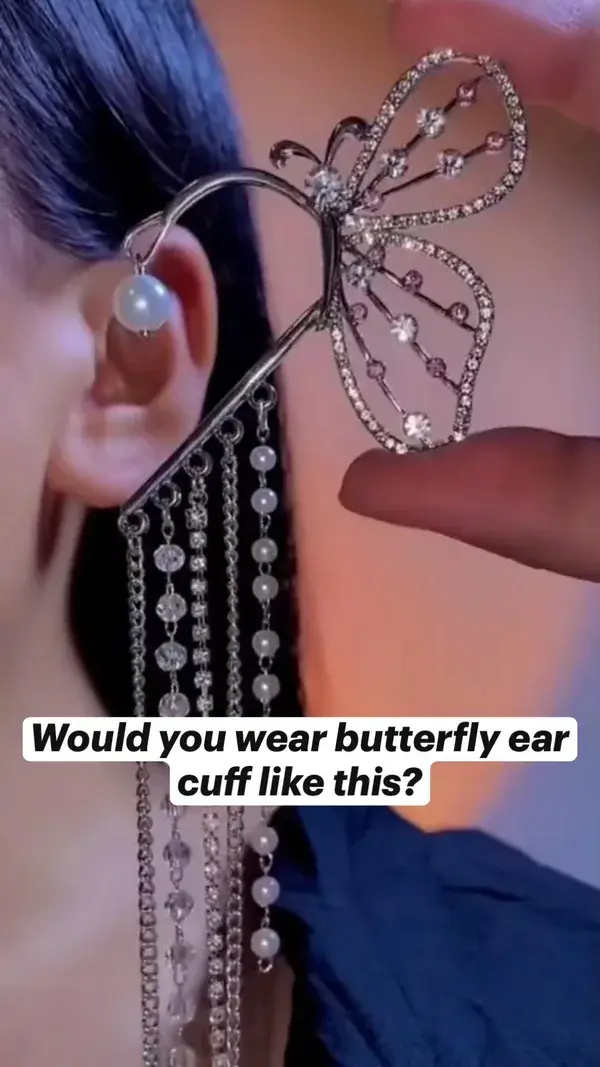 Would you wear butterfly ear cuff like this?