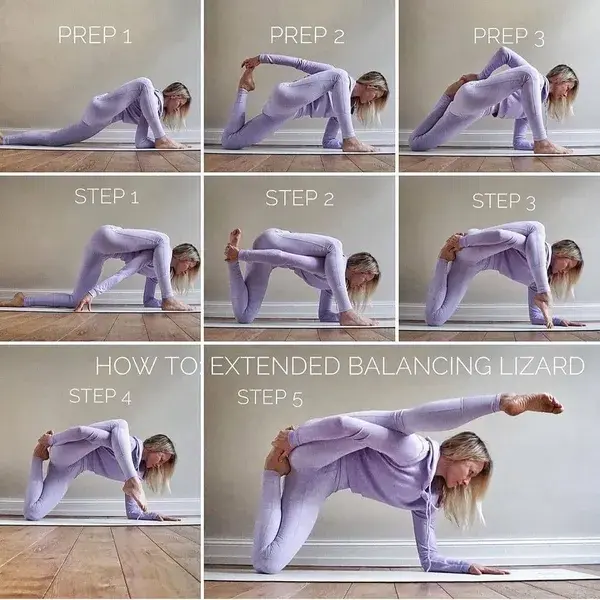 Extended Balancing Lizard Pose 