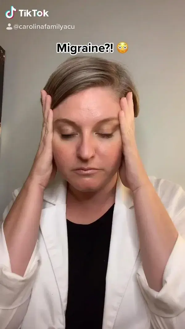 Acupressure point for migraine headaches