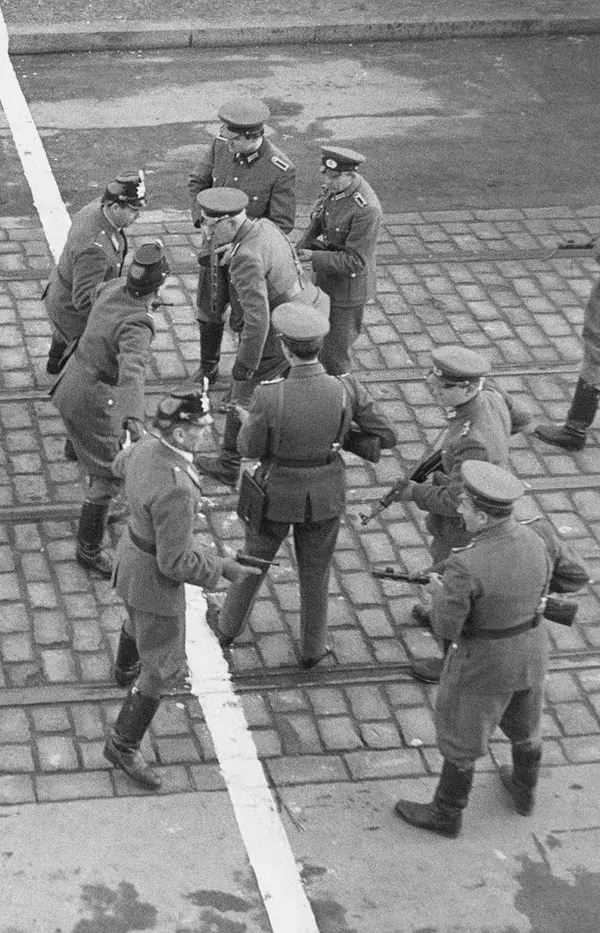 West Berlin Police and East German Soldiers