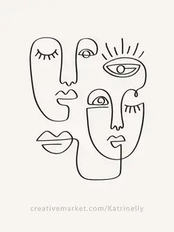 Illustrations posters #drawing one line drawing face, drawing faces step by step easy, manga draw...