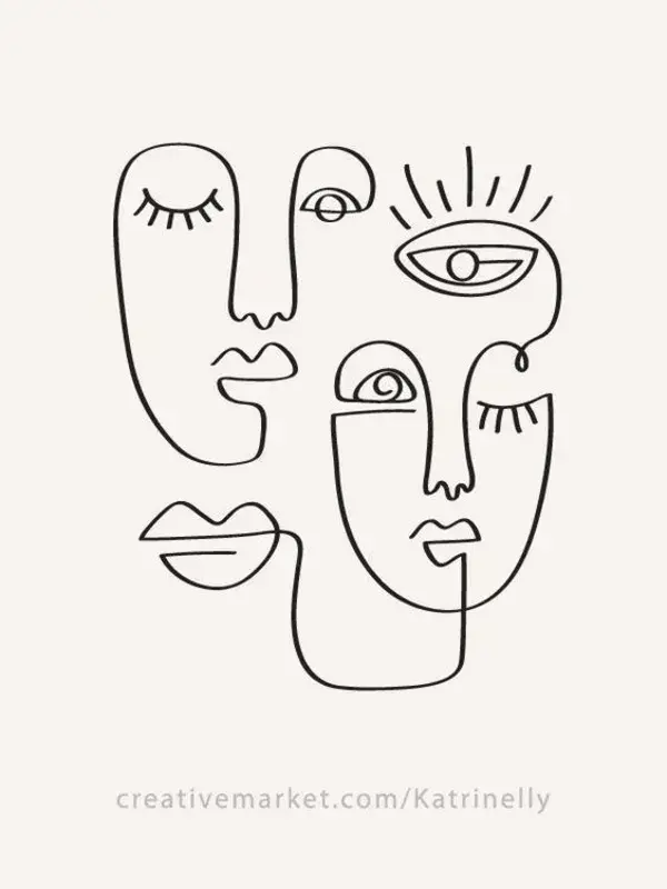 Illustrations posters #drawing one line drawing face, drawing faces step by step easy, manga draw...