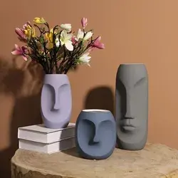 Nordic human face shaped vase