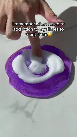 Adding lotion to clear slime