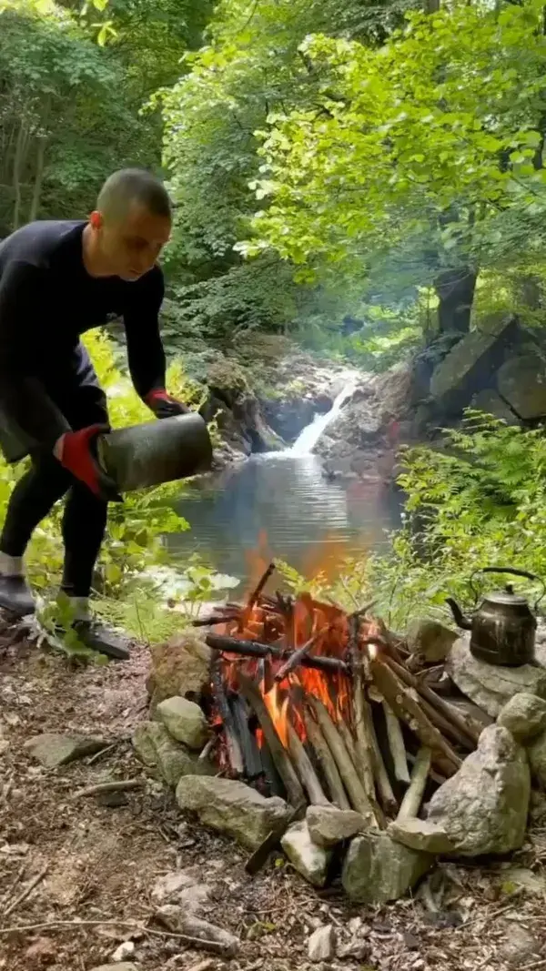 cooking in wilderness - survival cooking in forest