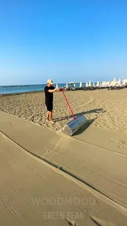 Amazing recycling of garbage he found on the beach!