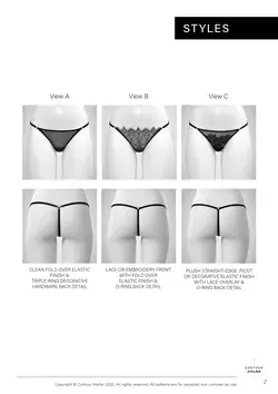 Non-stretch fabric thong pattern