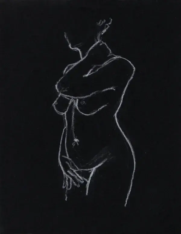 Figure on Black no.2 | 8x10 - White Gallery Frame