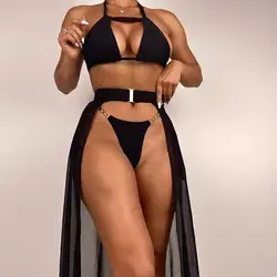 Split Three-Piece Sexy Bikini Summer Swimsuit