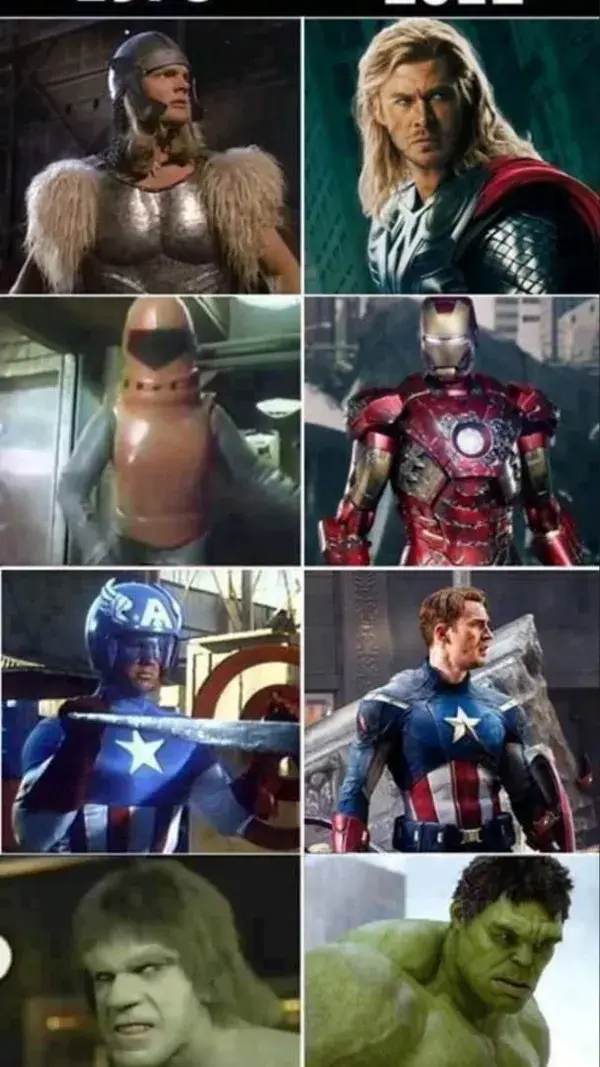 Marvel Characters 1978 and 2012 (Old VS New).