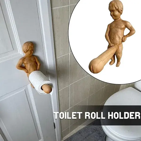 Funny Toilet Paper Holder Creative Bathroom Tissue Holder Paper Roll Wall Mounted Toilet Roll Holder for Bathroom, Kitchen, Washroom