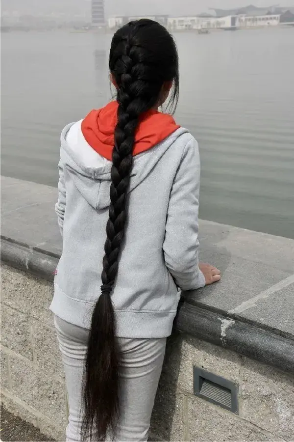 Beautiful long thick black braid