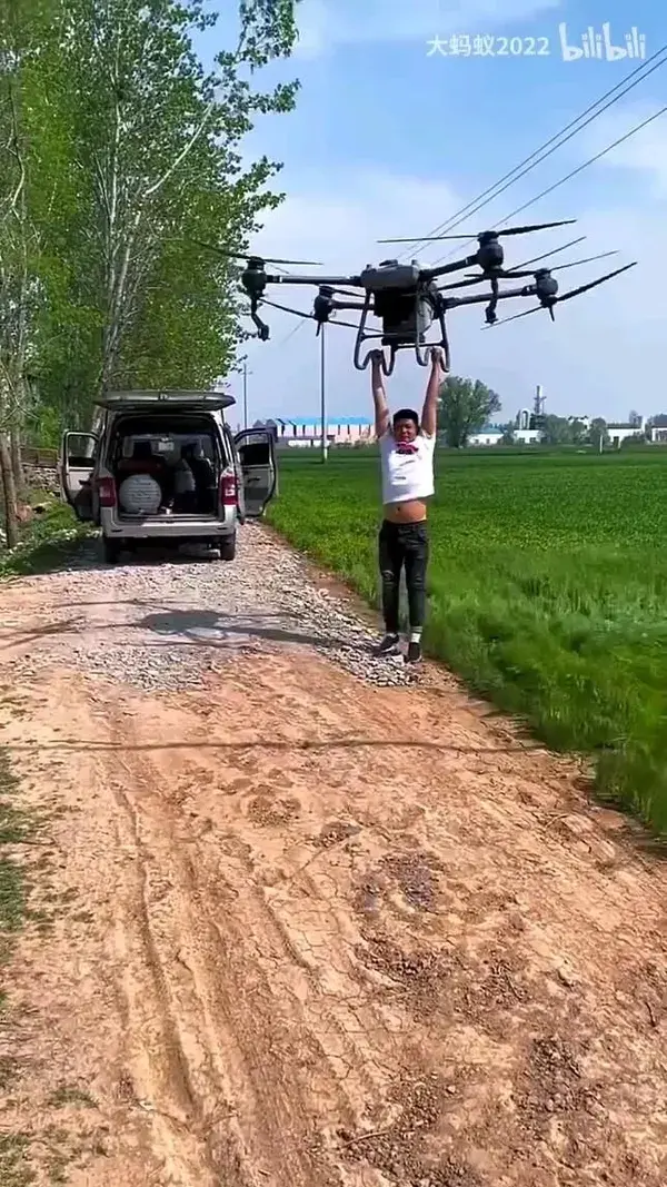 Drone Lifts A Guy