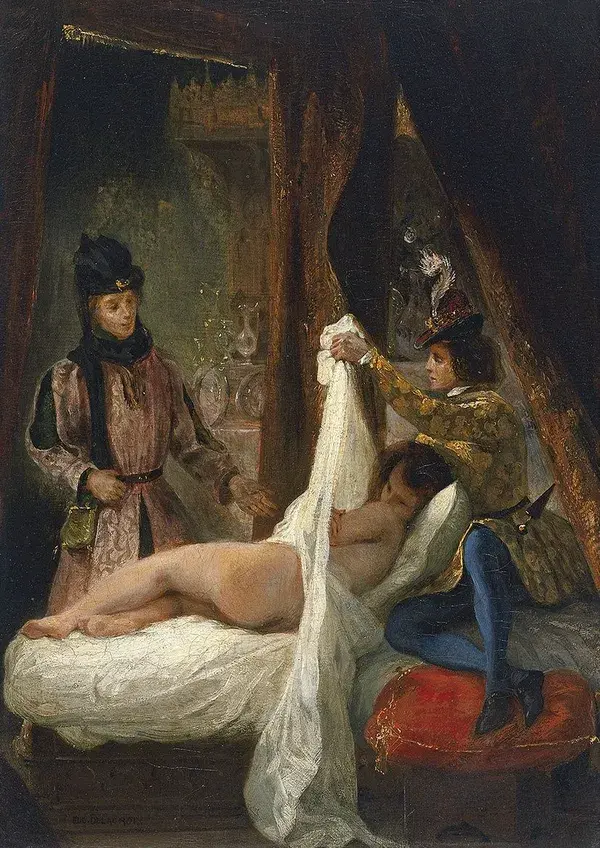 Eugène Delacroix: Louis d'Orléans Showing off his Mistress. Fine Art Print/Poster