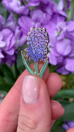 Hyacinth Enamel Pin – Botanical Bright