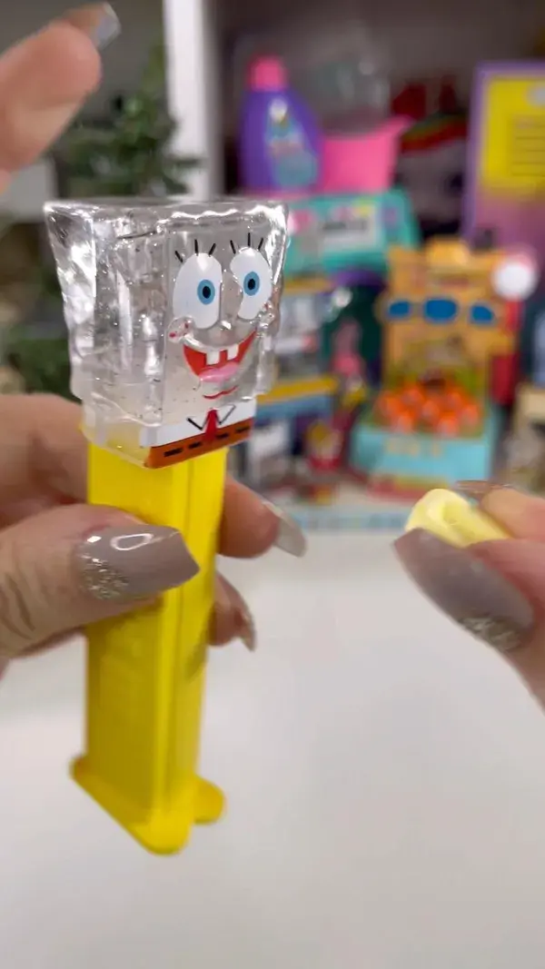 He’s clear?! #spongebob #pez #candy #asmr