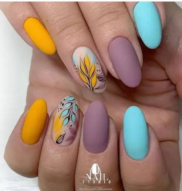 Flower Peach Press On Nails | Hand Painted 2023 | Summer Nails Ideas