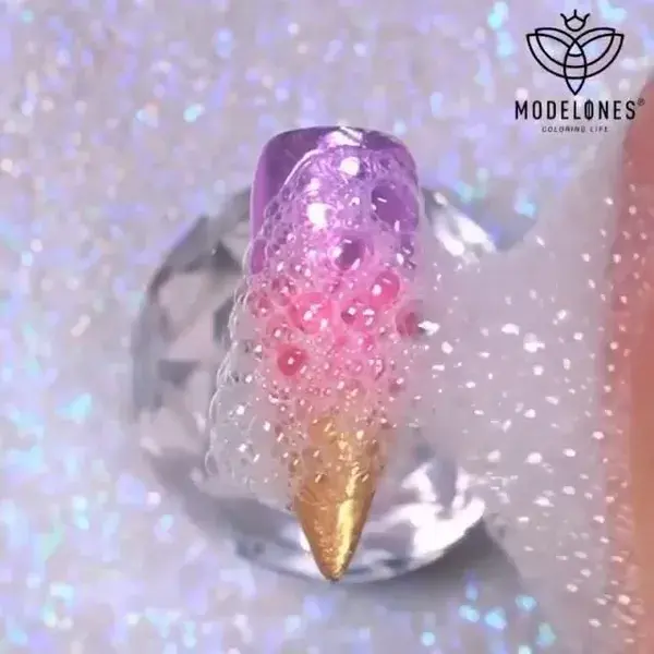 💜💗💛Stunning bubble nails!😱😱😱