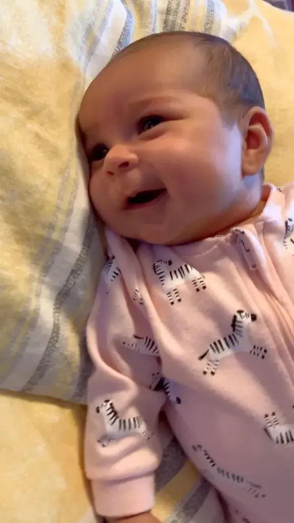 Sweet newborn smile